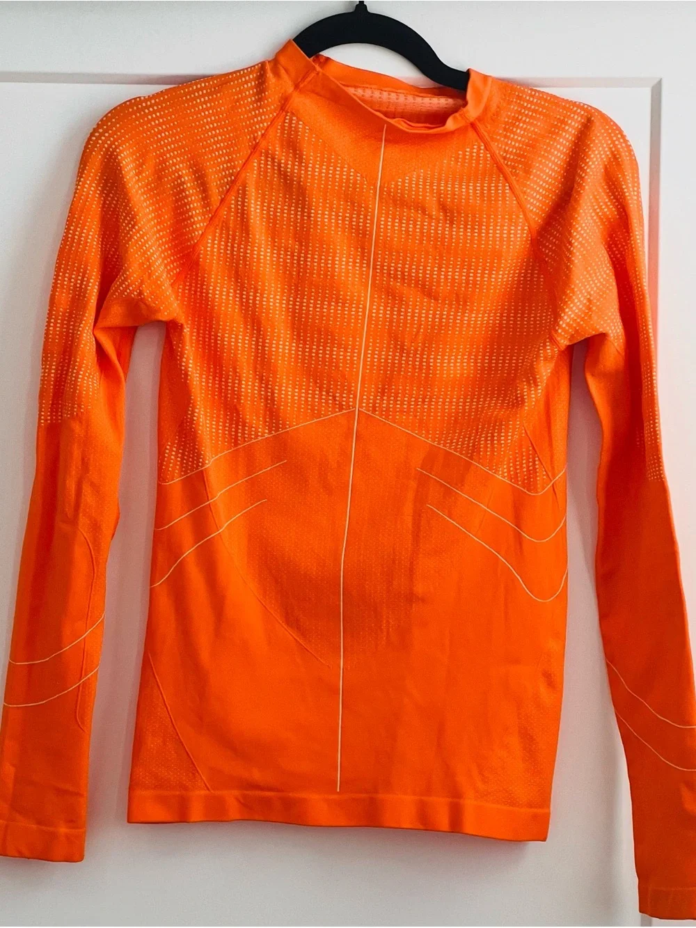 Nike Dri-FIT Knit Long Sleeve Running Top Women’s Medium Bright Orange